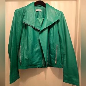 Green leather jacket
